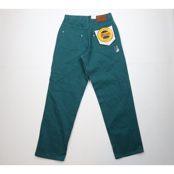 Deadstock Vtg 90s Streetwear Mens 32x33 Baggy Fit Skateboard Denim Jeans Green - Picture 9 of 14